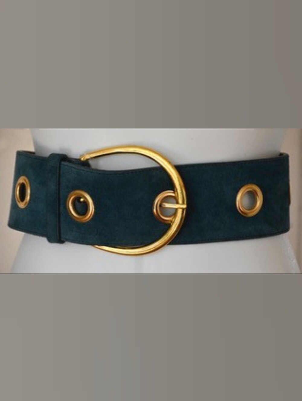 Marciano Teal Suede Belt with Gold Grommets